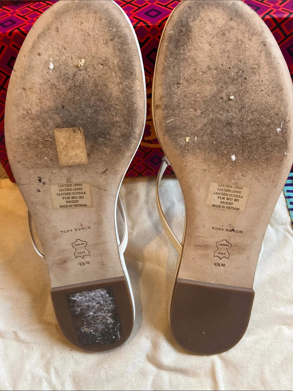 Tory Burch Ivory Miller Thong Sandals
